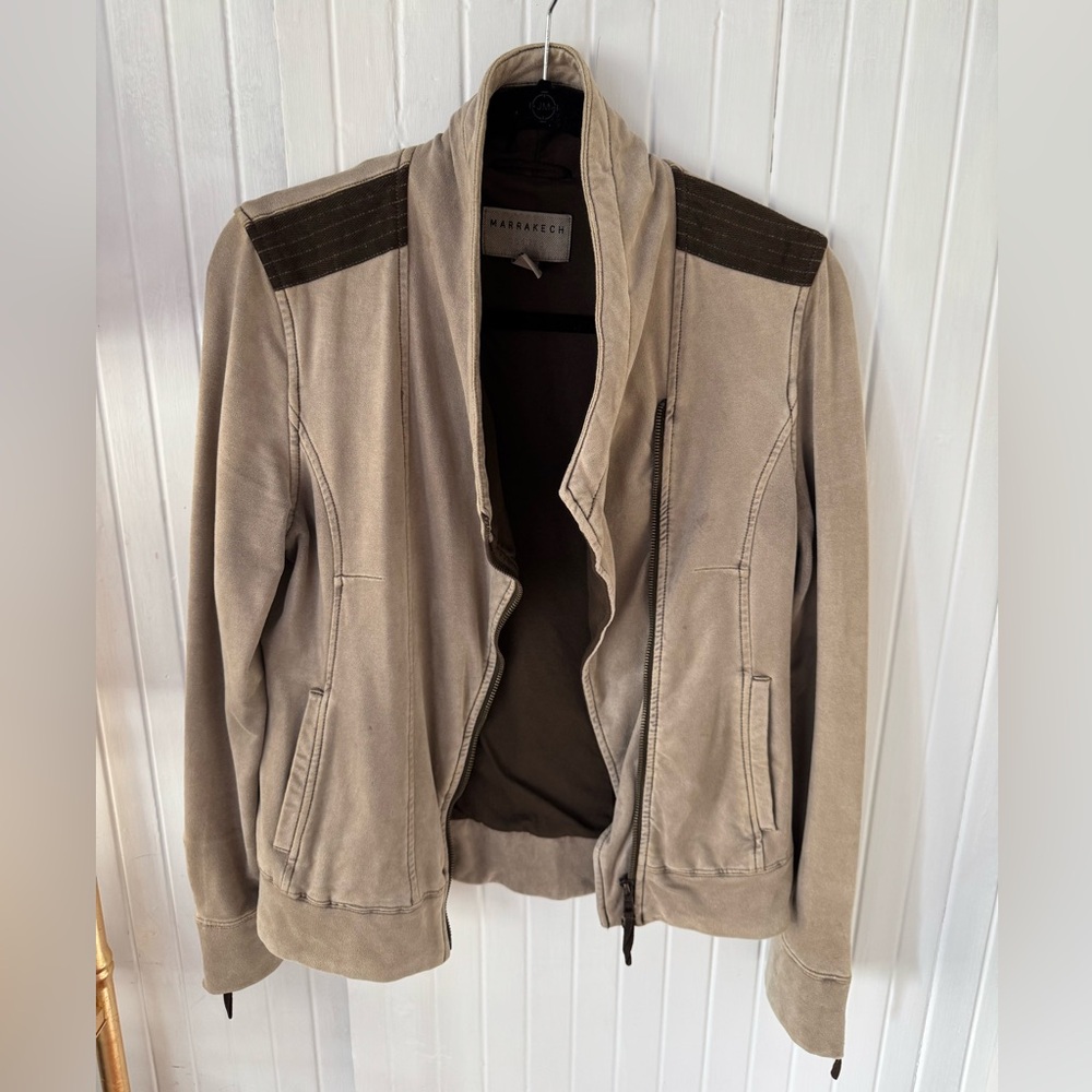 Marrakech Suede Jacket (XS) in Pebble Brown/Taupe